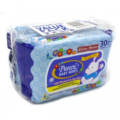 Pureen Baby Wipes Value Pack 30's x 2